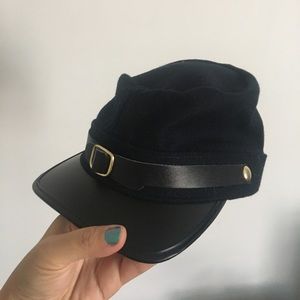 Dark navy and black military hat